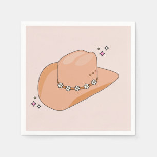 Cowboy Hat Neutralt Beige Pappersservett