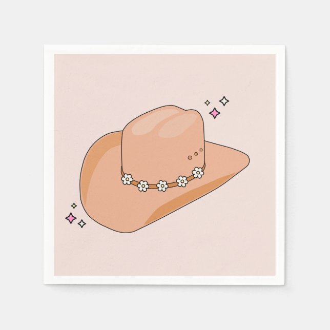 Cowboy Hat Neutralt Beige Pappersservett (Framsidan)
