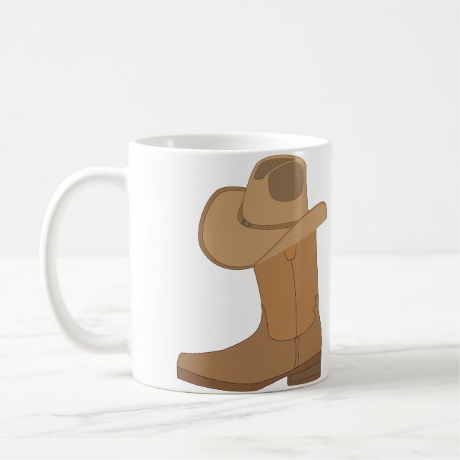 Cowboy Hat och Boot Kaffemugg (Vänster)