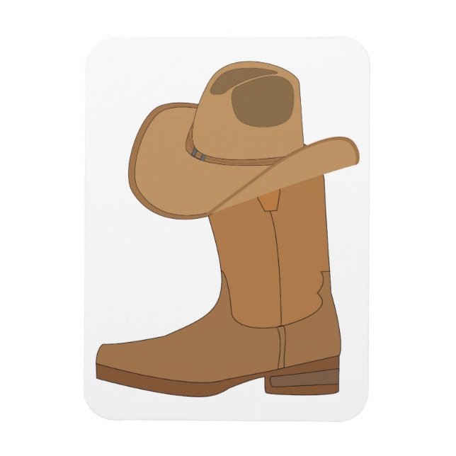 Cowboy Hat och Boot Magnet (Vertikal)