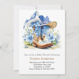 Cowboy Hat och Boots Stollig Baby Shower Inbjudningar