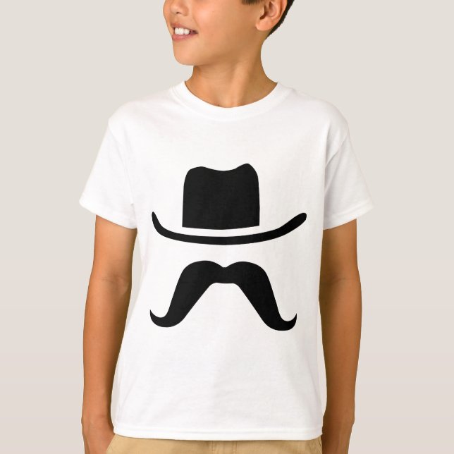 Cowboy Hat och Mustache T Shirt (Framsida)