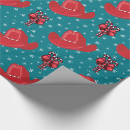 Cowboy Hat och Polkagrisar Helgdag Wrap Presentpapper