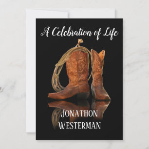 Cowboy Hat och Rope Firande of Life  Inbjudningar