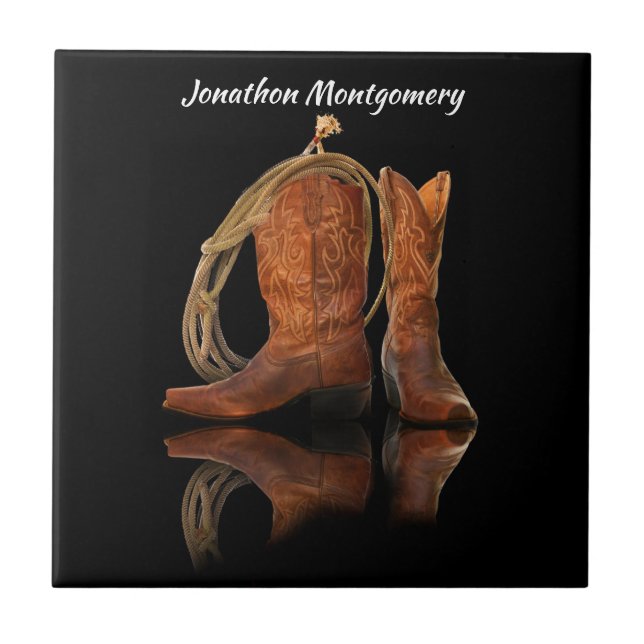 Cowboy Hat och Rope Kakelplatta (Framsidan)