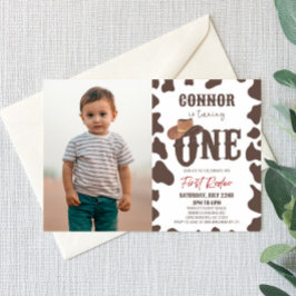 Cowboy Hat ONE First Rodeo 1st Birthday Party Inbjudningar