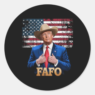 Cowboy Hat-trump Fafo F Around, ta reda på oss Fla Runt Klistermärke