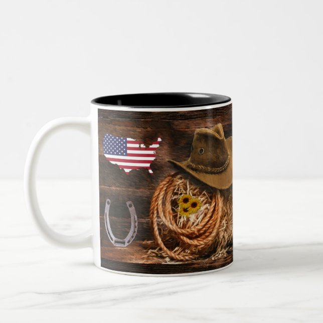 Cowboy Hat Two-Tone Coffee Mugg (Vänster)