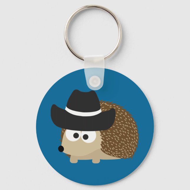 Cowboy Hedgehog Nyckelring (Framsida)