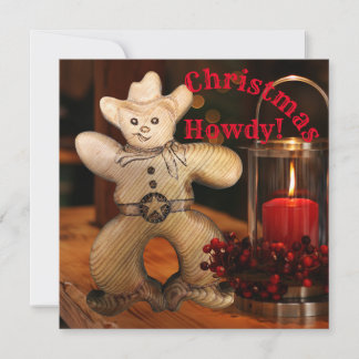 Cowboy-Helgdag på juljulafton Pepparkaksgubbe Kort