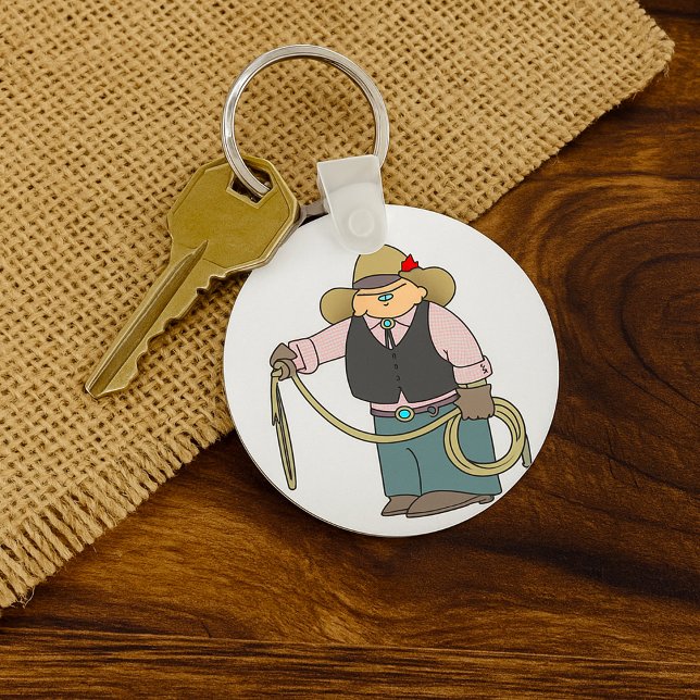 Cowboy Holding A Lasso Keychain Nyckelring (Skapare uppladdad)