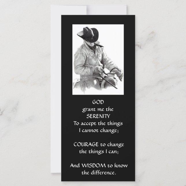 COWBOY, HORSE: ART: SERENITY PRAYER (Framsida)