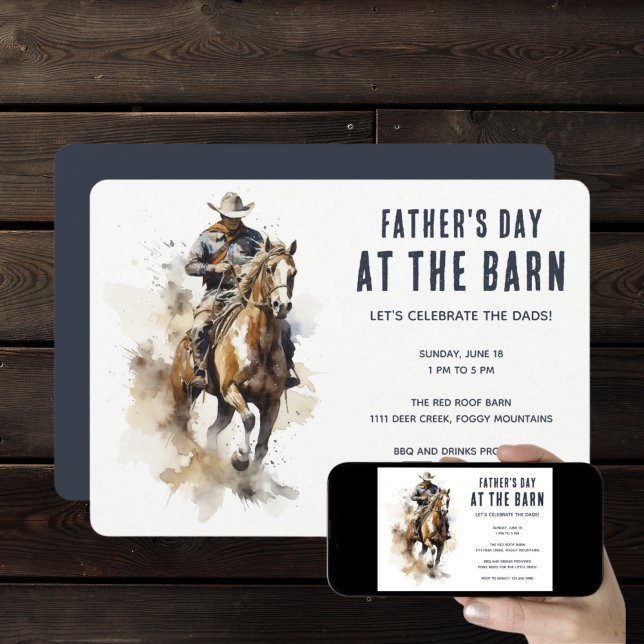 Cowboy Horse Fars dag vid Barn Inbjudningar (Skapare uppladdad)