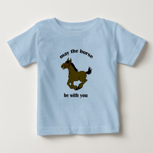 Cowboy Horse Funny Baby T Shirt (Framsida)