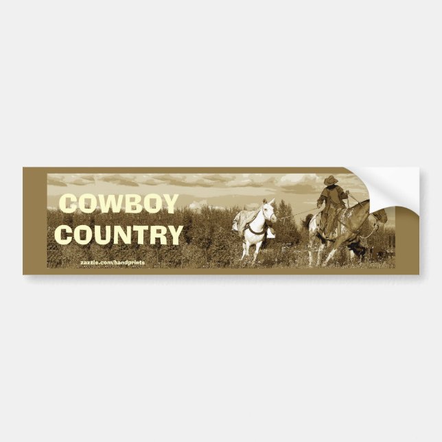 Cowboy Horse & Mule Bumper Sticker Bildekal (Framsidan)