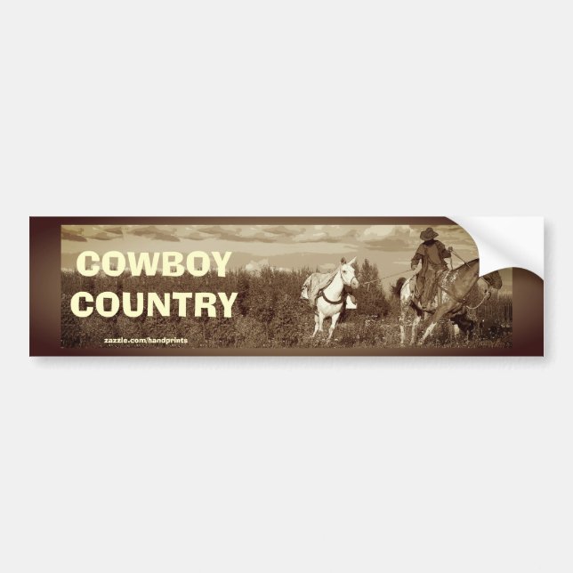Cowboy Horse & Mule Bumper Sticker Bildekal (Framsidan)