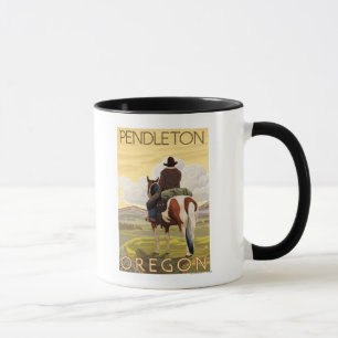Cowboy & Horse - Pendleton, Oregon Mugg
