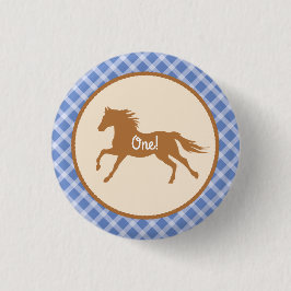 Cowboy Horse Pony Cute 1:a födelsedag Party Theme Knapp