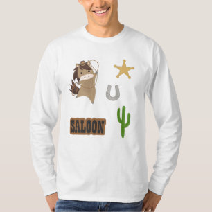 Cowboy Horse Pony Saloon Wester Sticker Set T Shirt