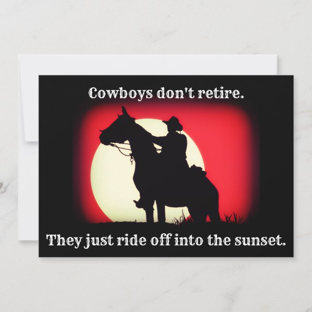 Cowboy, Horse & Sunset Pension  Inbjudningar (Framsida)