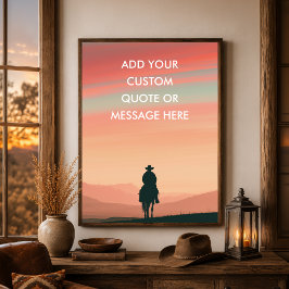 Cowboy Horse Sunset - Skapa Din Egen Citat Poster