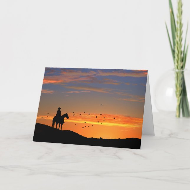 Cowboy Horse Sympathy Card Kort (Framsida)