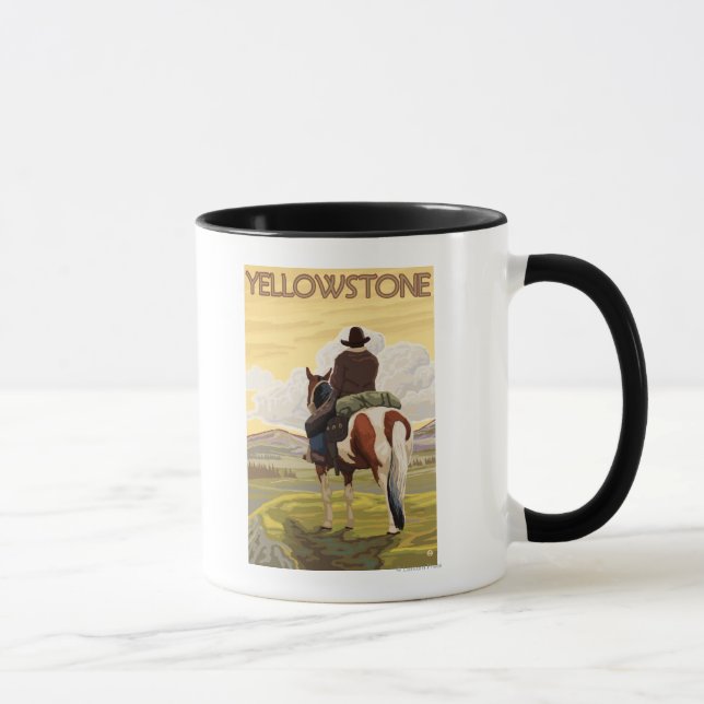 Cowboy & Horse - Yellowstone National Park Mugg (Höger)