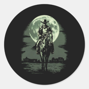 Cowboy Horseck Riding Saloon Gunmatch sheriff Runt Klistermärke