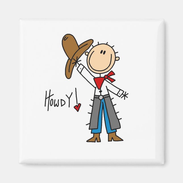 Cowboy Howdy T-shirts och presenter Magnet (Framsidan)