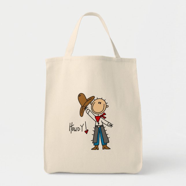 Cowboy Howdy T-shirts och presenter Tygkasse (Framsidan)