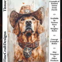Cowboy Hund, Golden Retriever DD1 Decoupage