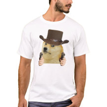 Cowboy Hund Roligt Meme Doge Håller Pistoler Memes