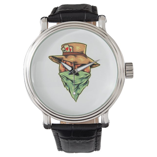cowboy i halloween armbandsur (Framsida)