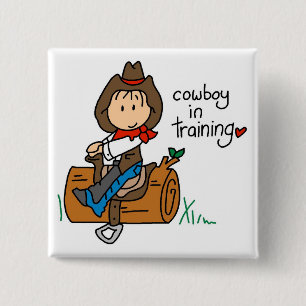Cowboy i utbildningsTshirts och gåvor Knapp