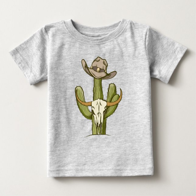 Cowboy i västlig kaktus Yeehaw presentidéer T-shir T Shirt (Framsida)