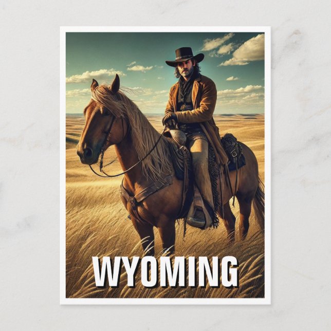 Cowboy i Wyoming Travel Souvenir Vykort (Framsida)