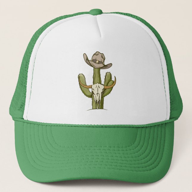 Cowboy in Westen Cactus Yehaw Gift Ideas Keps (Framsida)