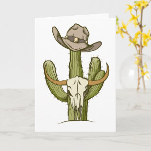 Cowboy in Westen Cactus Yehaw Gift Ideas Kort