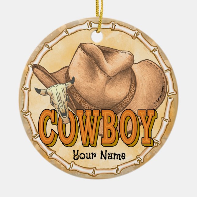 Cowboy Julgransprydnad Keramik (Framsidan)