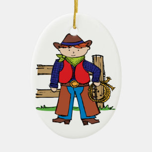 Cowboy Julgransprydnad Keramik