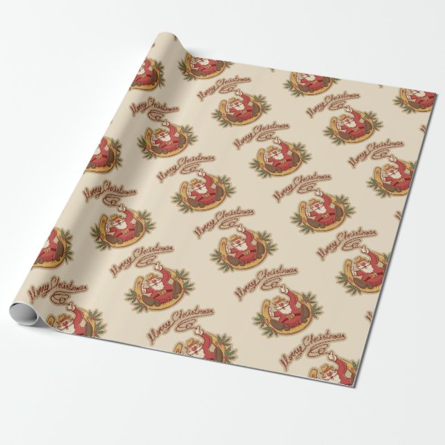 Cowboy Jultomten Presentpapper (Utrullad)