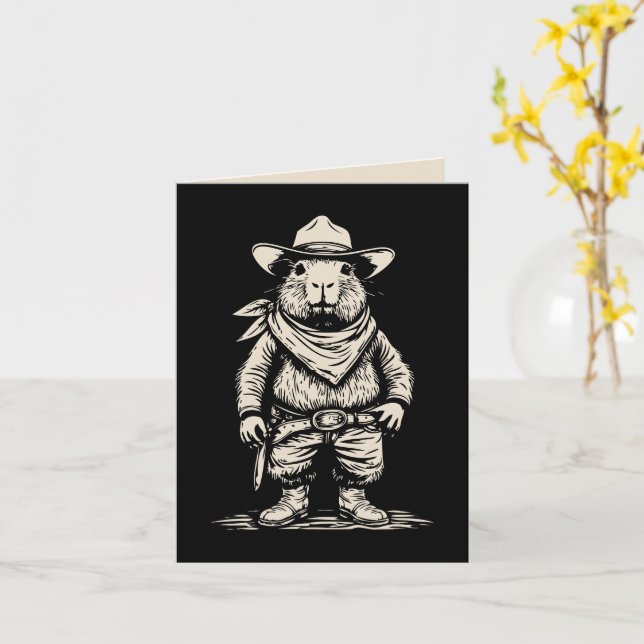 cowboy kapybara kort (Gul blomma)