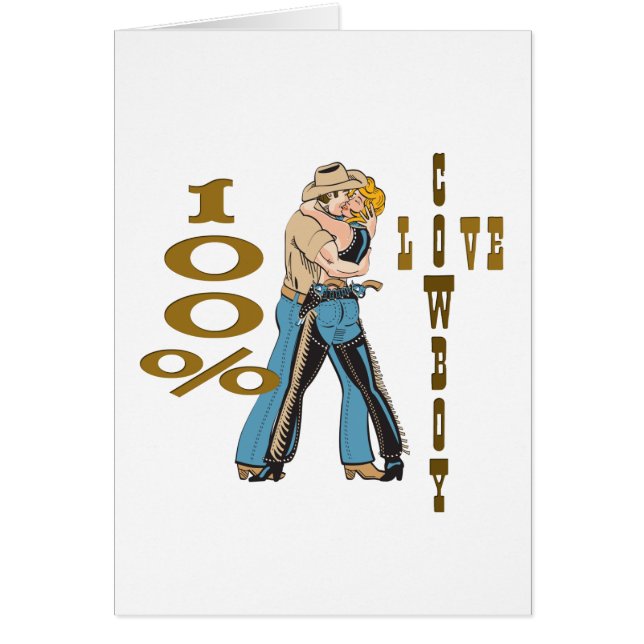 Cowboy Kärlek Hälsningskort (Framsidan)