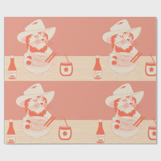 Cowboy Katt äter Ramen Presentpapper