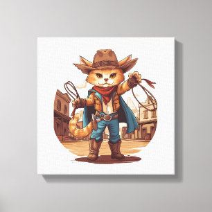 Cowboy Katt Canvastryck
