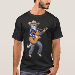 Cowboy Katt Gitarrspelare T Shirt