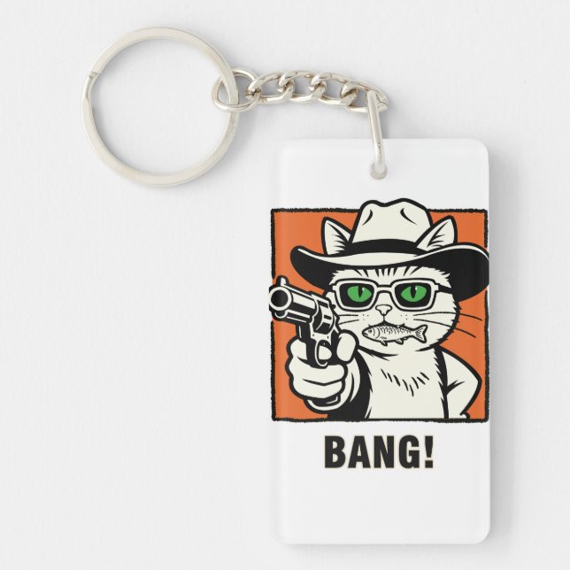 Cowboy Katt Nyckelring  (Framsidan)