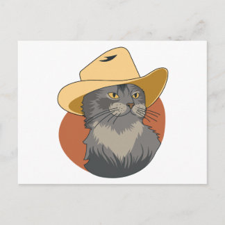 Cowboy Katt Vykort
