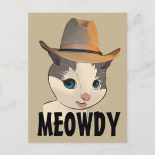 COWBOY KATTUNGE KATT MJAU POSTKORT VYKORT