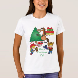 Cowboy Kids and Horse Tecknad Helgdag T-Shirt